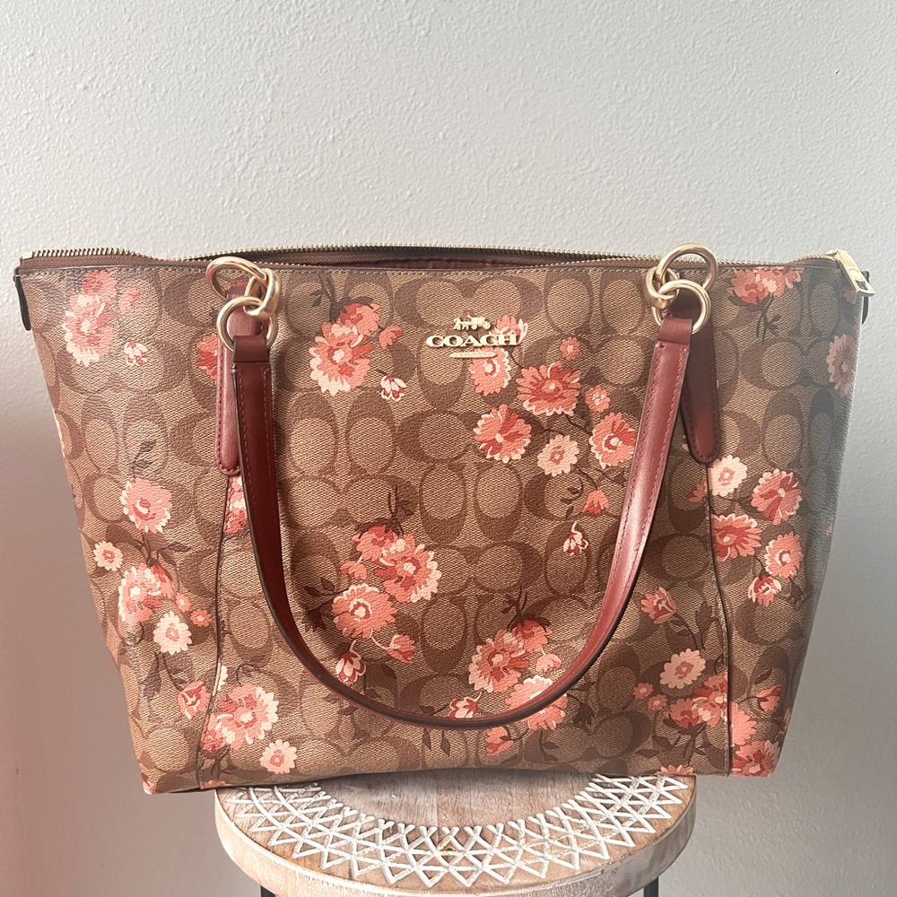 Coach floral tote bag